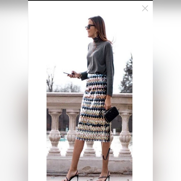 NWOT Zara Sequin Skirt - size Small - Picture 12 of 15